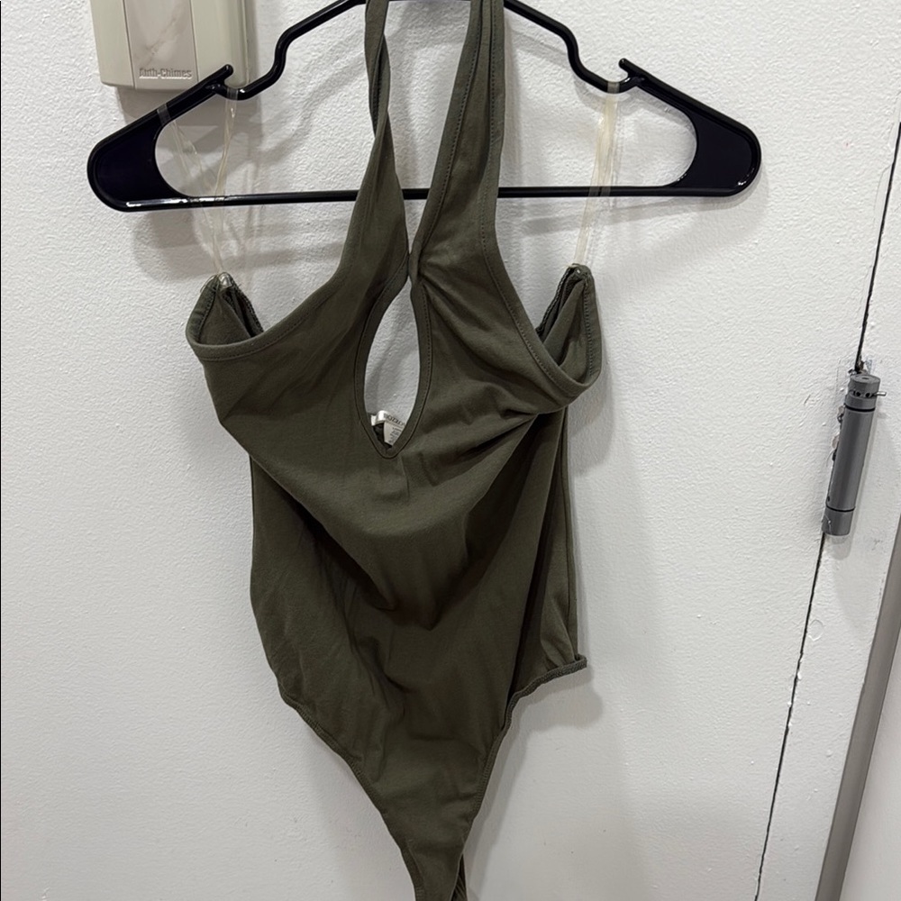 Bozzolo Sage Green Halter Bodysuit